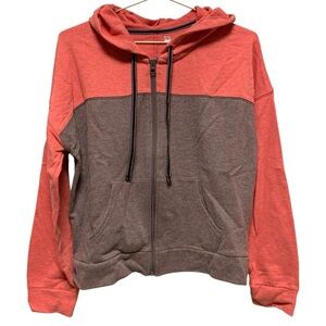 5for20 Xersion colorblock two tone gray & coral pink zip up activewear hoodie